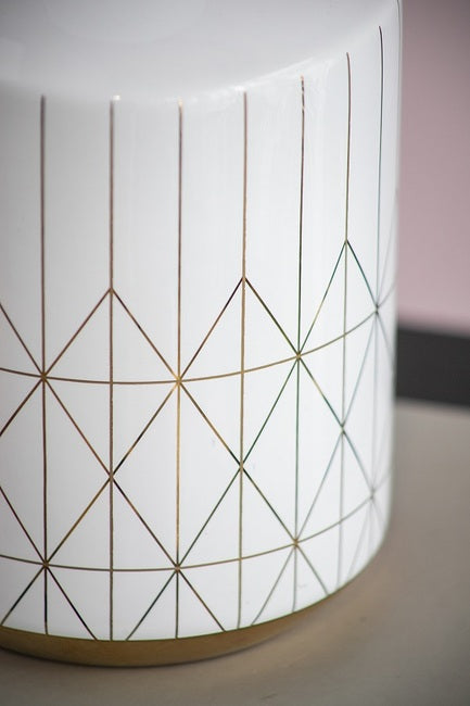 Geo Vase Large White/Gold