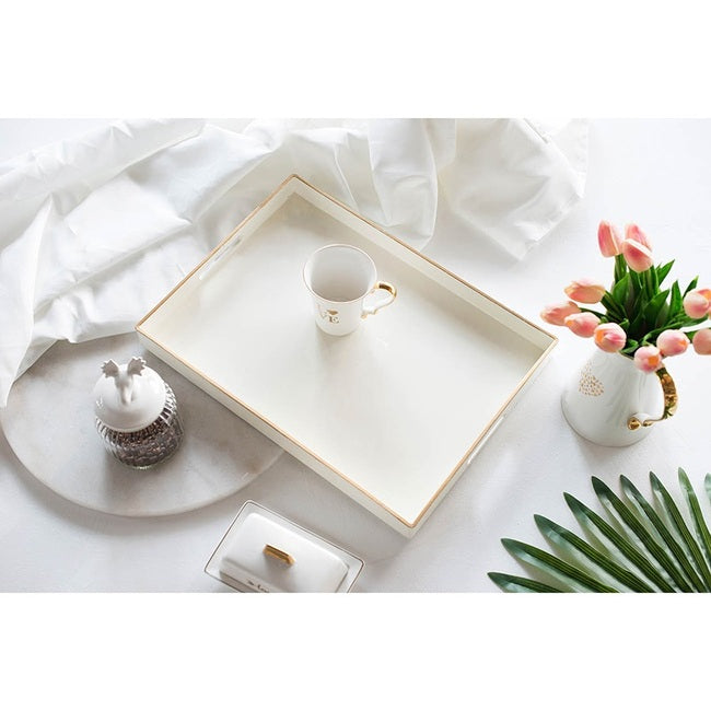 Mimosa Rectangle Tray in White
