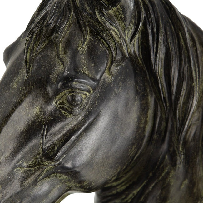 Black Stallion Head Statue Black