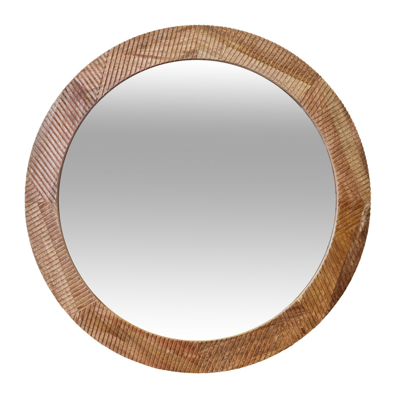 Claire Wood Round Mirror Natural