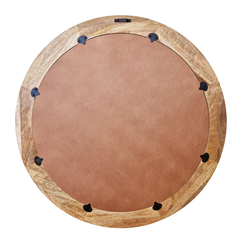 Claire Wood Round Mirror Natural