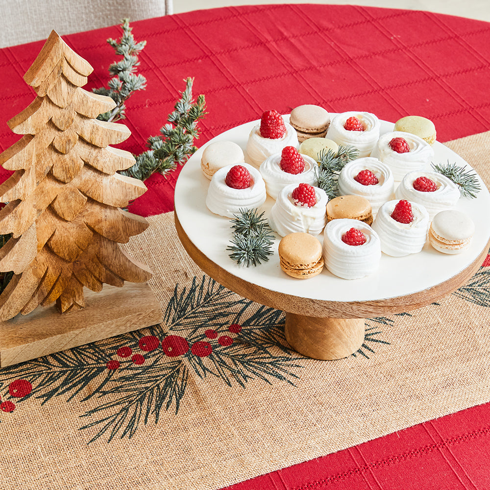 Cori Wood Cake Stand White/Natural