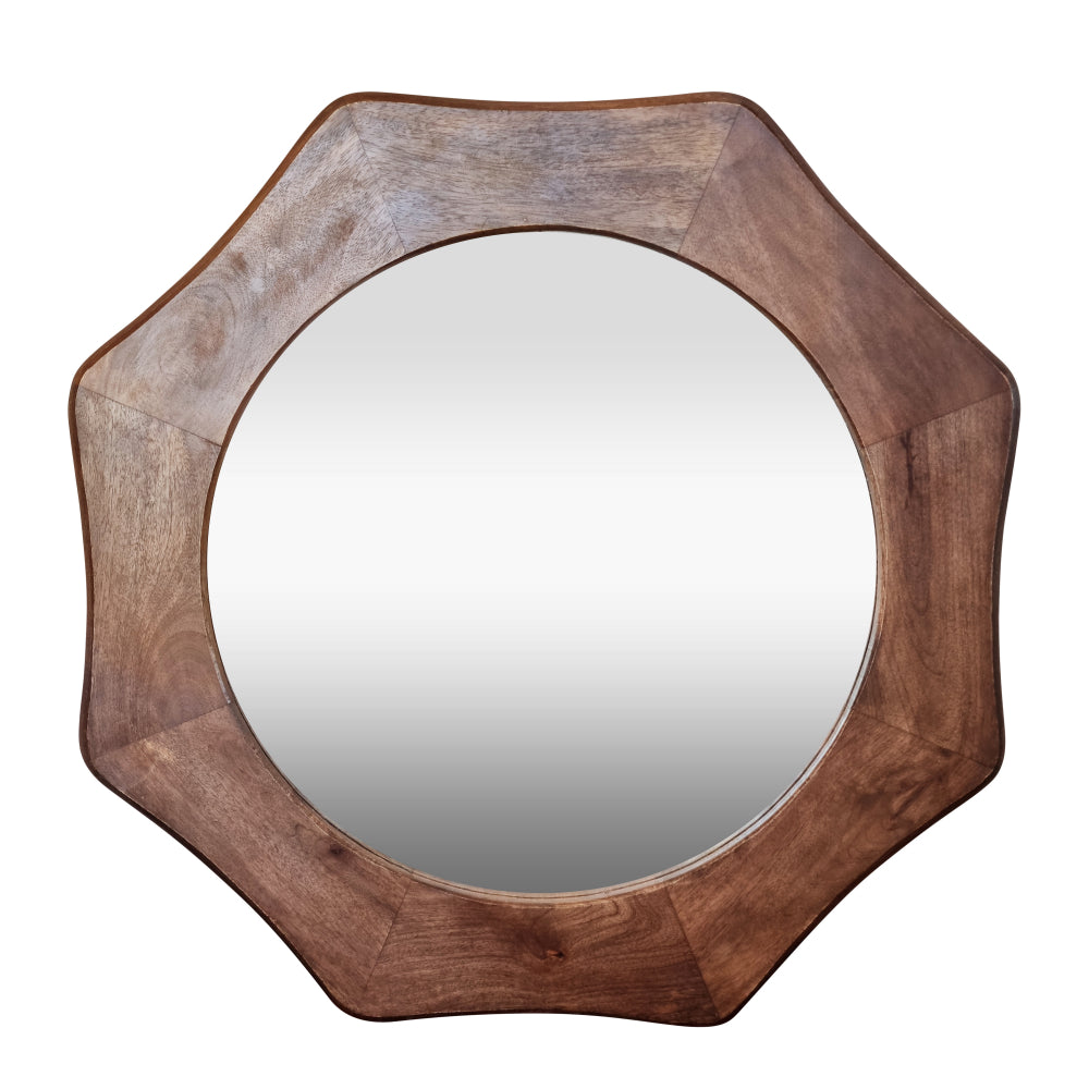 Nic Round 80cm Wood Mirror Nautral