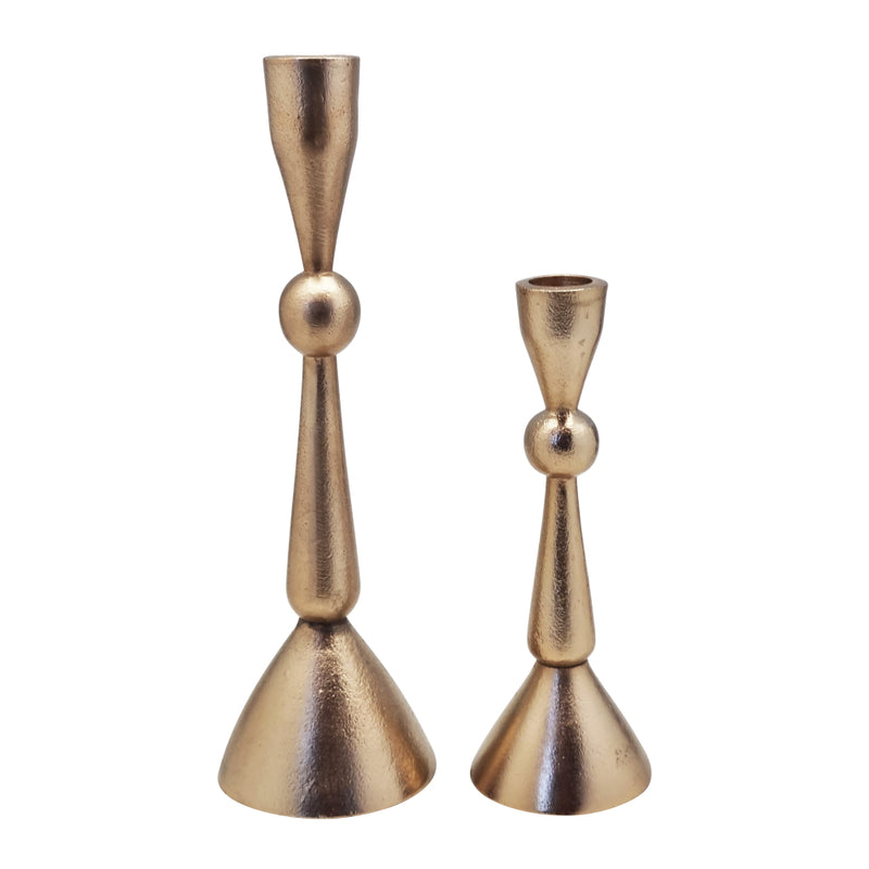 Safiya Metal Candle Holder Large Gold Set of 2