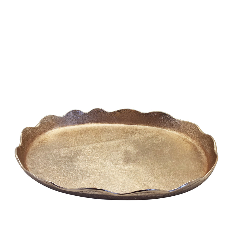 Safiya Oval Metal Tray Gold