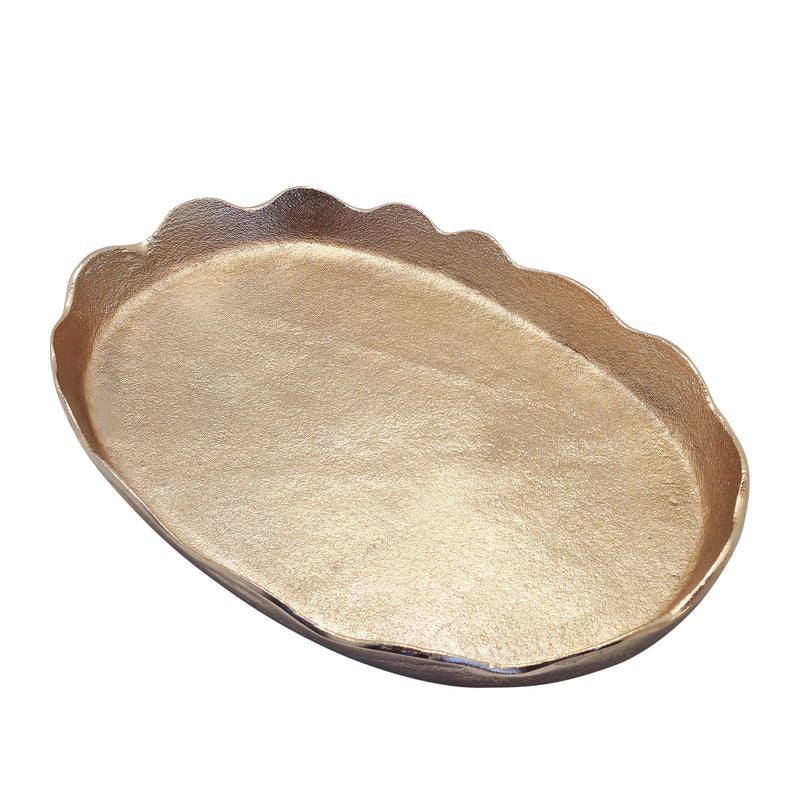 Safiya Oval Metal Tray Gold