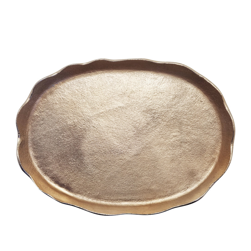 Safiya Oval Metal Tray Gold