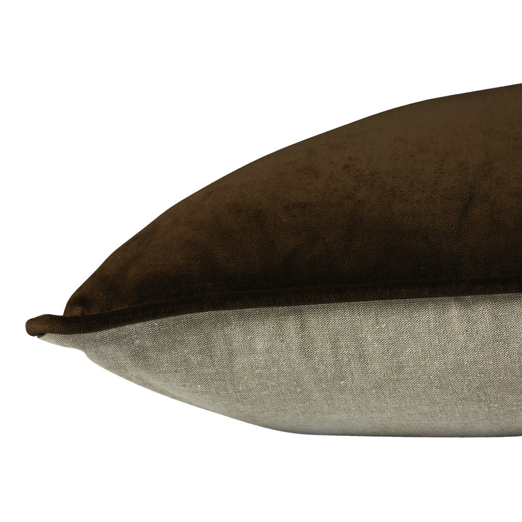 Lux Square 50cm Velvet Cushion Walnut Set of 2