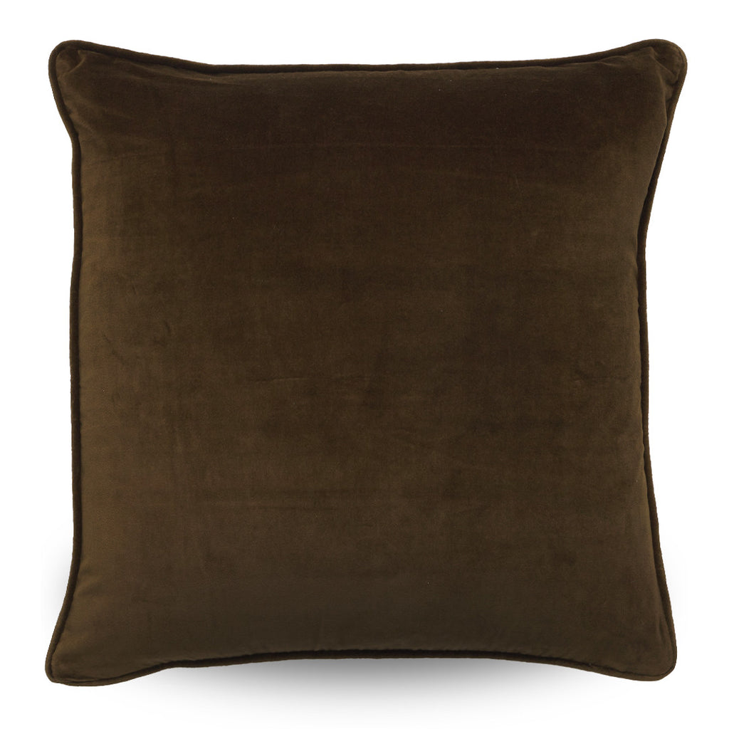 Lux Square 50cm Velvet Cushion Walnut Set of 2