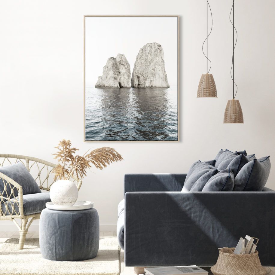 Faraglioni Capri Framed Canvas Print-Bibilo