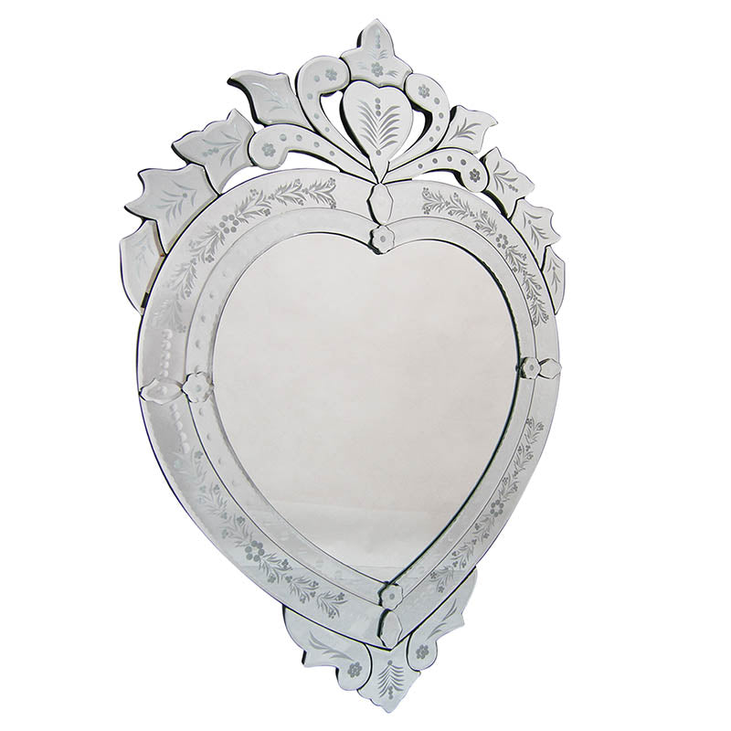 Venetian Heart Shaped Mirror-Bibilo