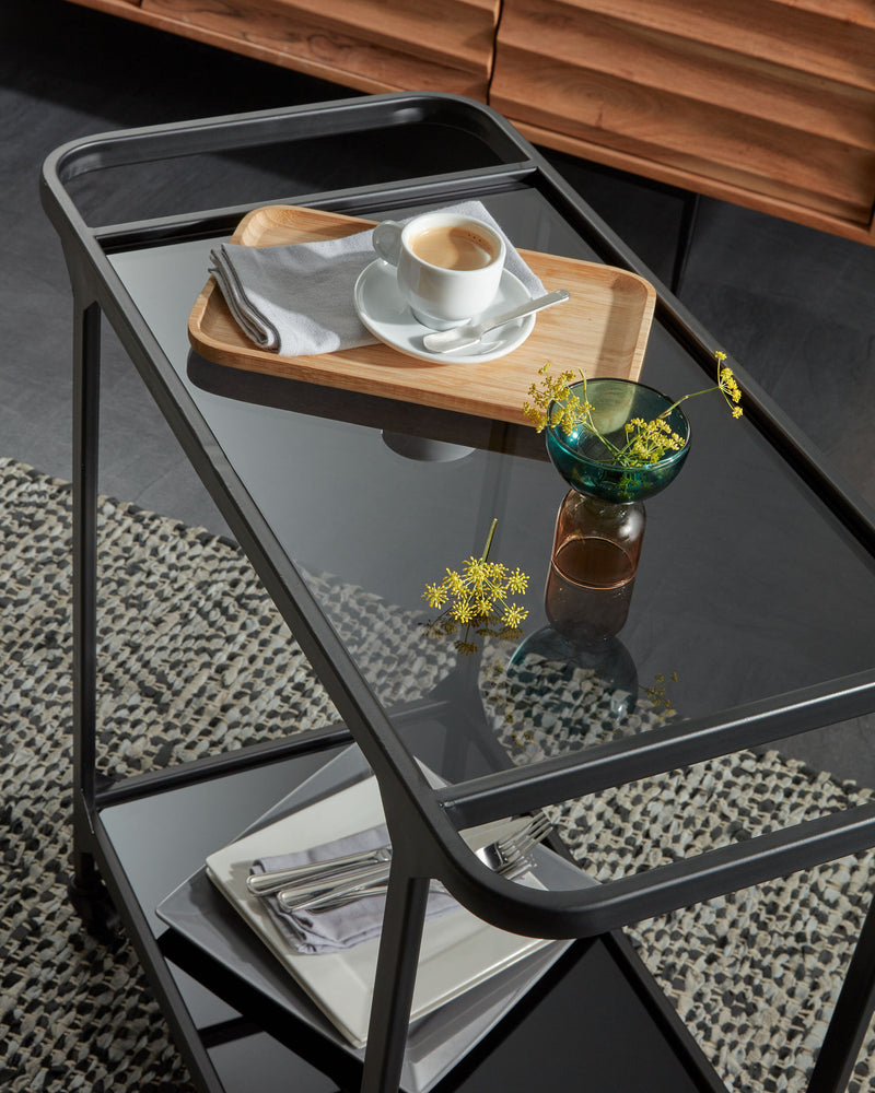 Dill Side Table & Trolley Black