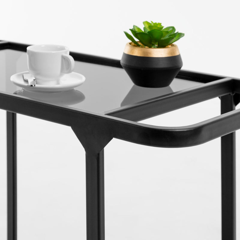 Dill Side Table & Trolley Black