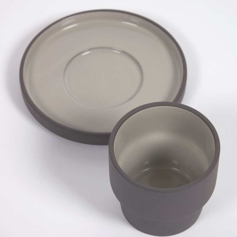 Thia Porcelain Cup and Saucer Set Grey
