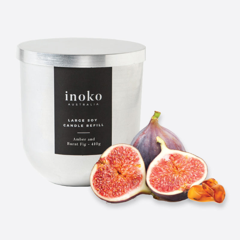 Amber & Burnt Fig Candle Refill Large-Bibilo