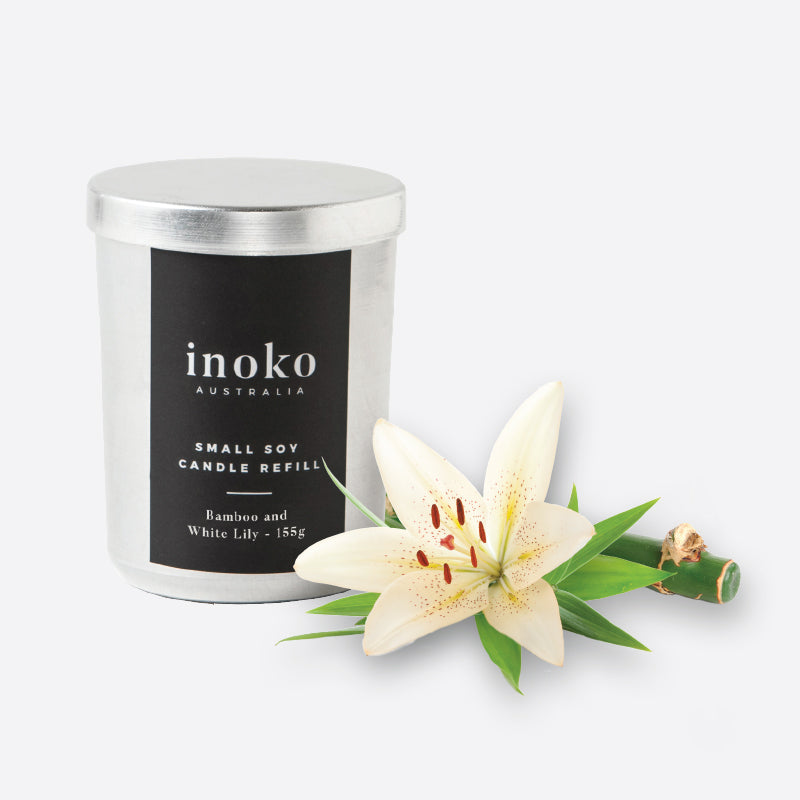 Bamboo & White Lily Candle Refill Small-Bibilo