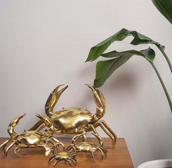 Mr Pinchy Brass Crab Medium-Bibilo