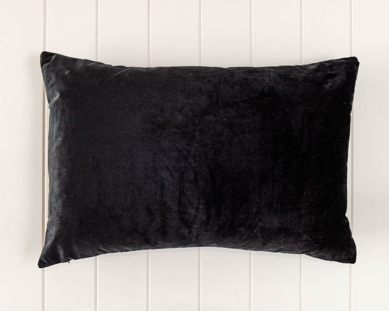 Coco Velvet Feather Rectangle Cushions Black Set of 2-Bibilo