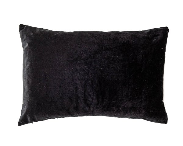 Coco Velvet Feather Rectangle Cushions Black Set of 2-Bibilo
