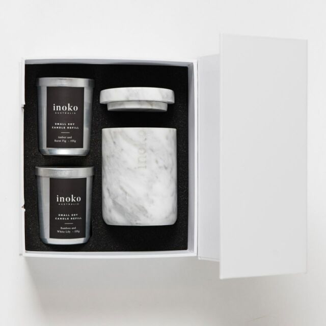 Limited Edition Marble Candle Gift Set Small-Bibilo