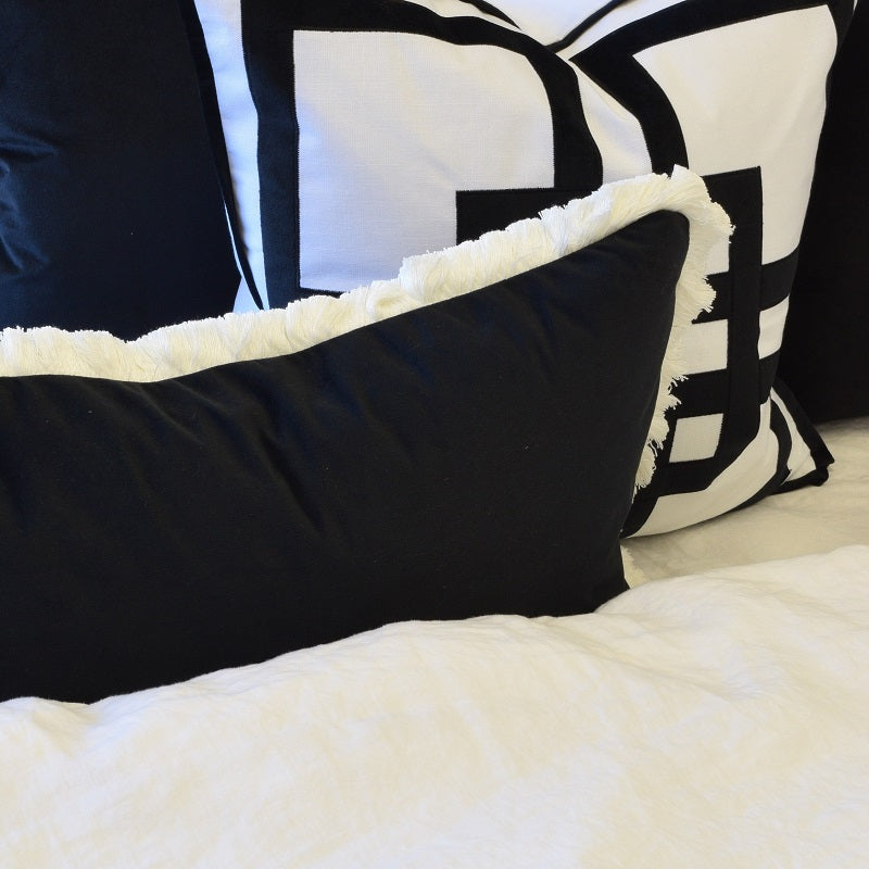 St. Kilda Black Rectangle Cushion Cover-Bibilo