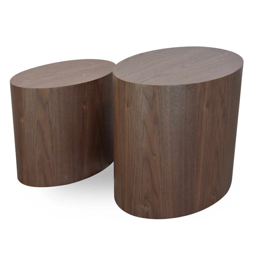 Ovo Side Tables Set of 2 Walnut-Bibilo