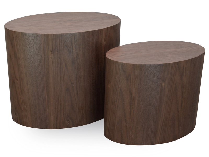 Ovo Side Tables Set of 2 Walnut-Bibilo