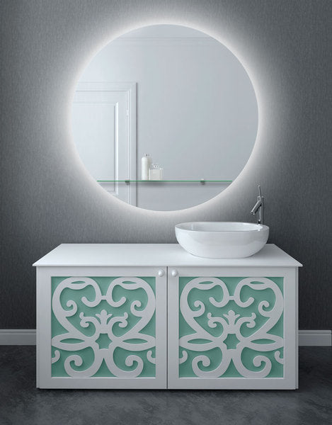 Evora Round 90cm Cool White Backlit Mirror-Bibilo
